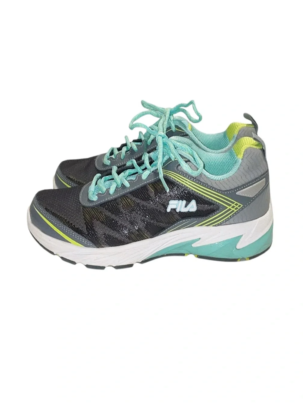 FILA Women's Teal And Grey Memory Foam Athletic Shoes Size 8.5